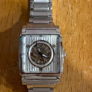 Bulova Square Face Watch with Silver Band 96A107